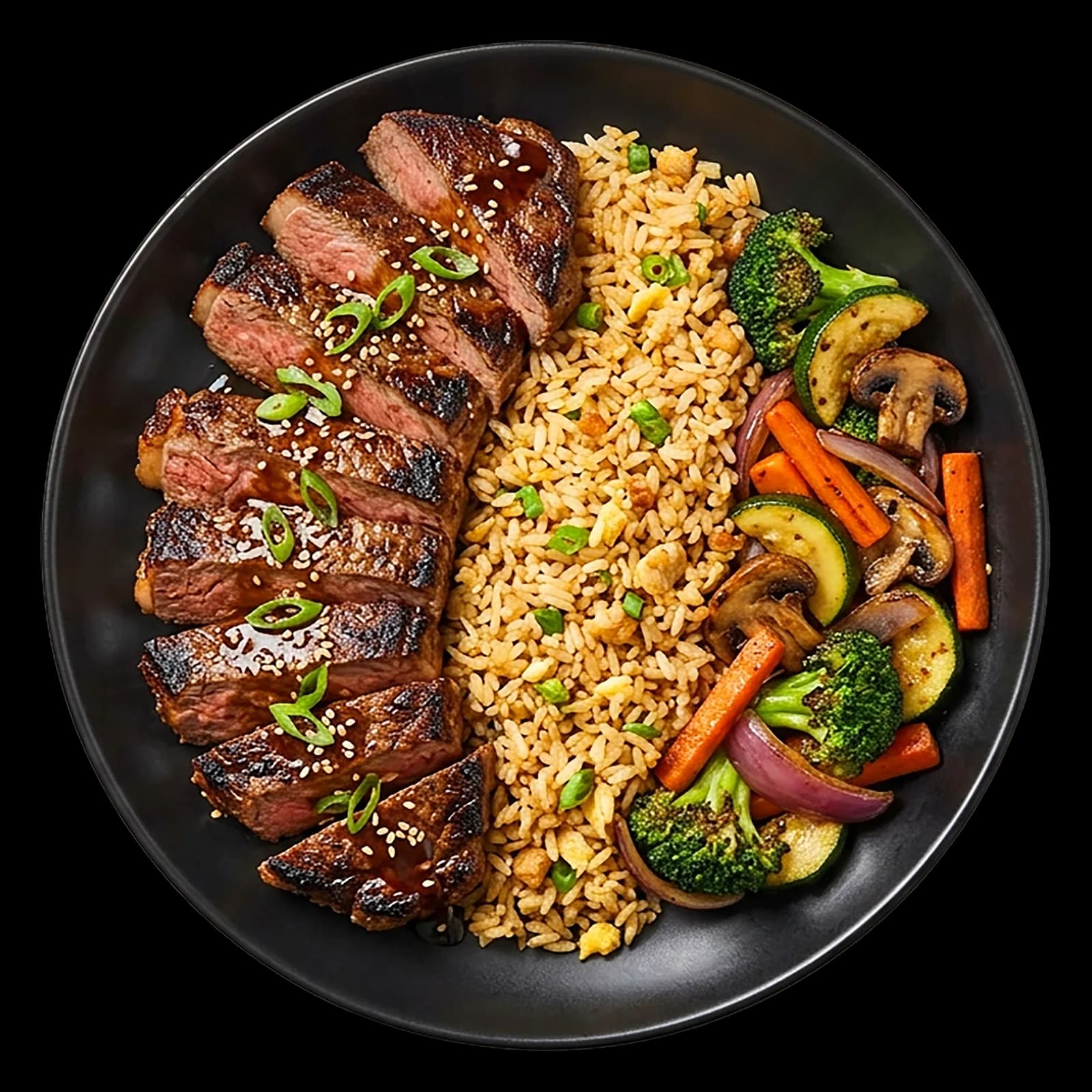 New York Steak + Garlic Fried Rice